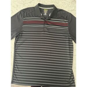 Greg Norman Tasso Elba Play Dry Shark Slim Fit Golf Polo, Black & Gray, Size XXL